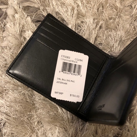 NEW Coach Men’s Billfold Signature Wallet - Picture 3 of 6